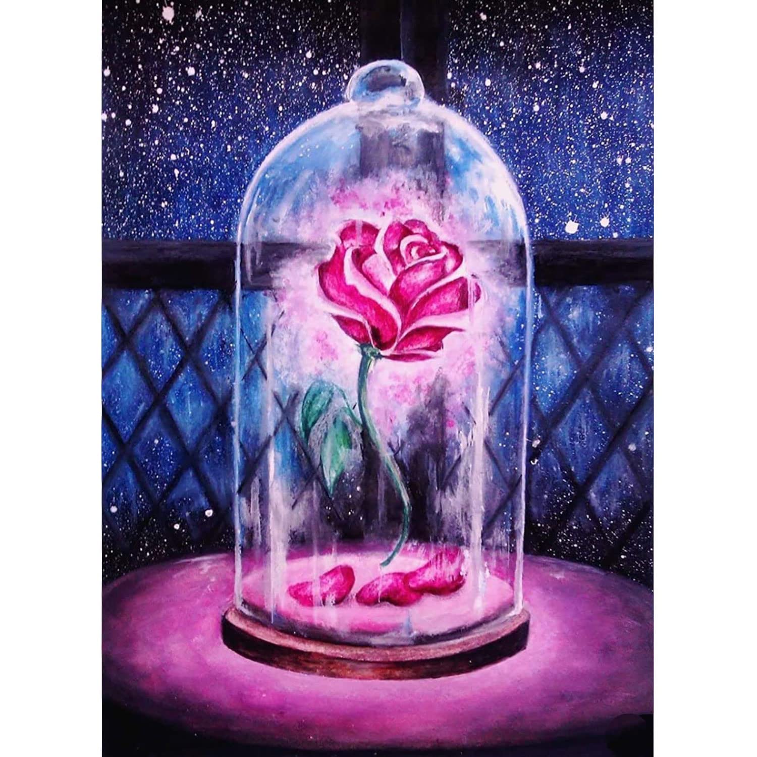 SZJYG DIY 5D Diamond Art Painting Kits Full Drill, Crystal Rhinestone Embroidery Cross Stitch Craft Painting Pictures for Adults Kids, Canvas Rose Painting by Numbers for Home Wall Decor - 30x40cm