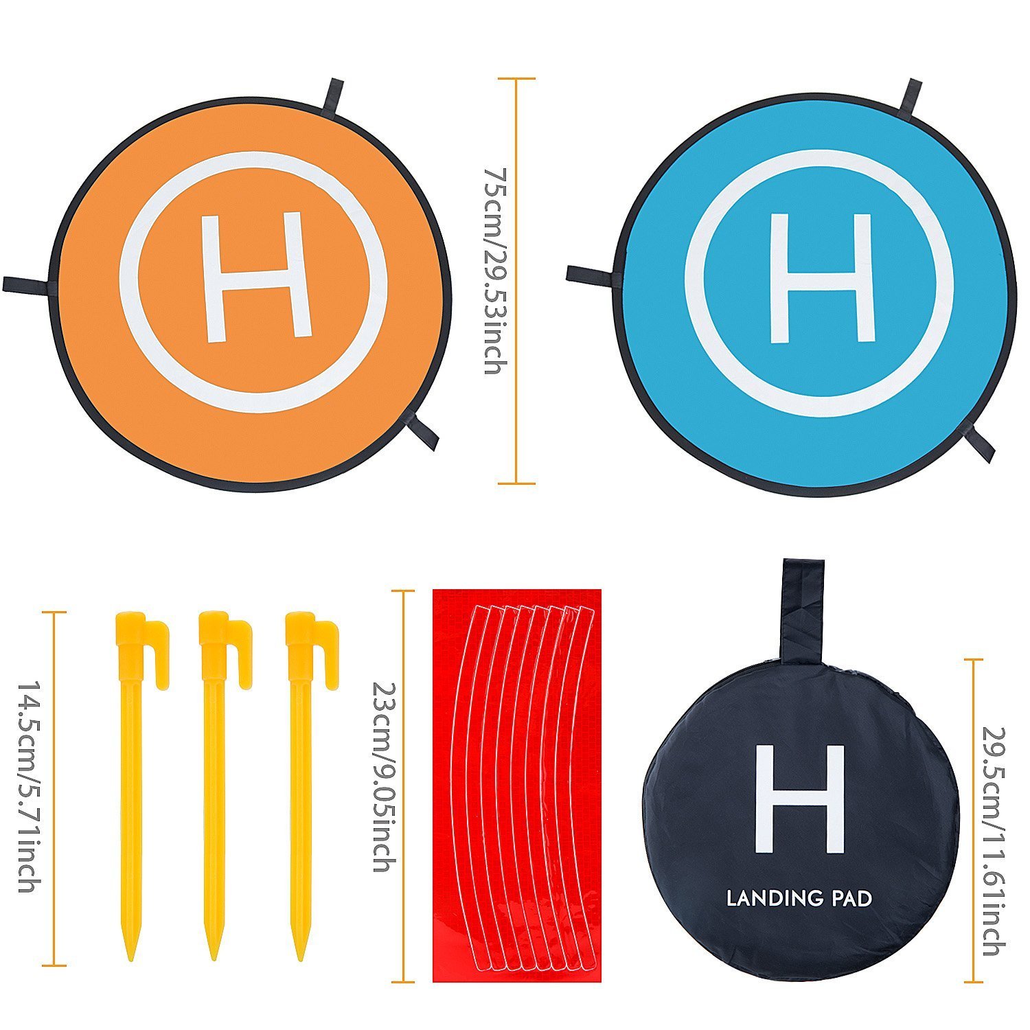 Drone Landing Pad- Universal Portable Foldable Drones Landing Pad For RC Drones Helicopter, PVB Drones, DJI Mavic Pro Phantom 2/3/4/ Pro, Antel Robotic, Holy Stone Gopro Kama, Parrot, 3DR Solo and So on