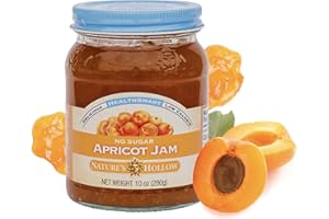 Nature's Hollow Apricot Jam: Sugar Free Jam and Preserves, Low Cal, Non GMO, Keto Jam, Vegan, Gluten Free, and Diabetic Friendly - Sugar Free Jelly - 10oz