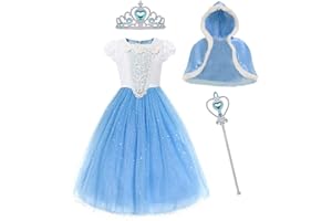 MYZLS Cinderella Princess Dress Girls Fancy Party Costume Christmas Cosplay Dress Up Outfit for 3-8 Years