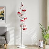 IBUYKE Coat Rack Free Standing 8 Hooks Wood Hall Tree White WD-114 view 5