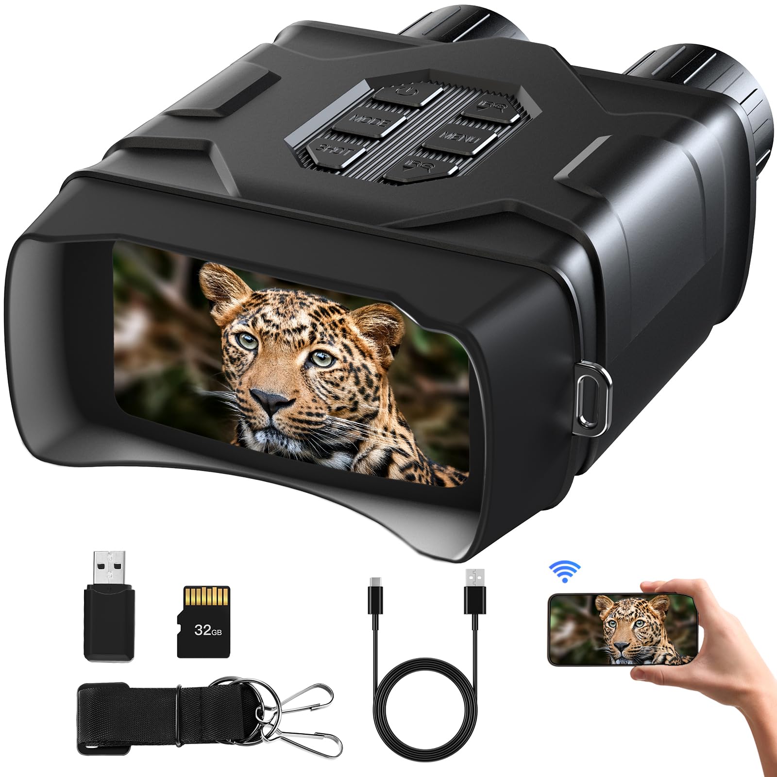 Photo 1 of JStoon Digital Infrared Night Vision Goggles - 4'' Night Vision for Viewing in 100% Darkness-4K UHD Video for Hunting, Camping, Birds Watching