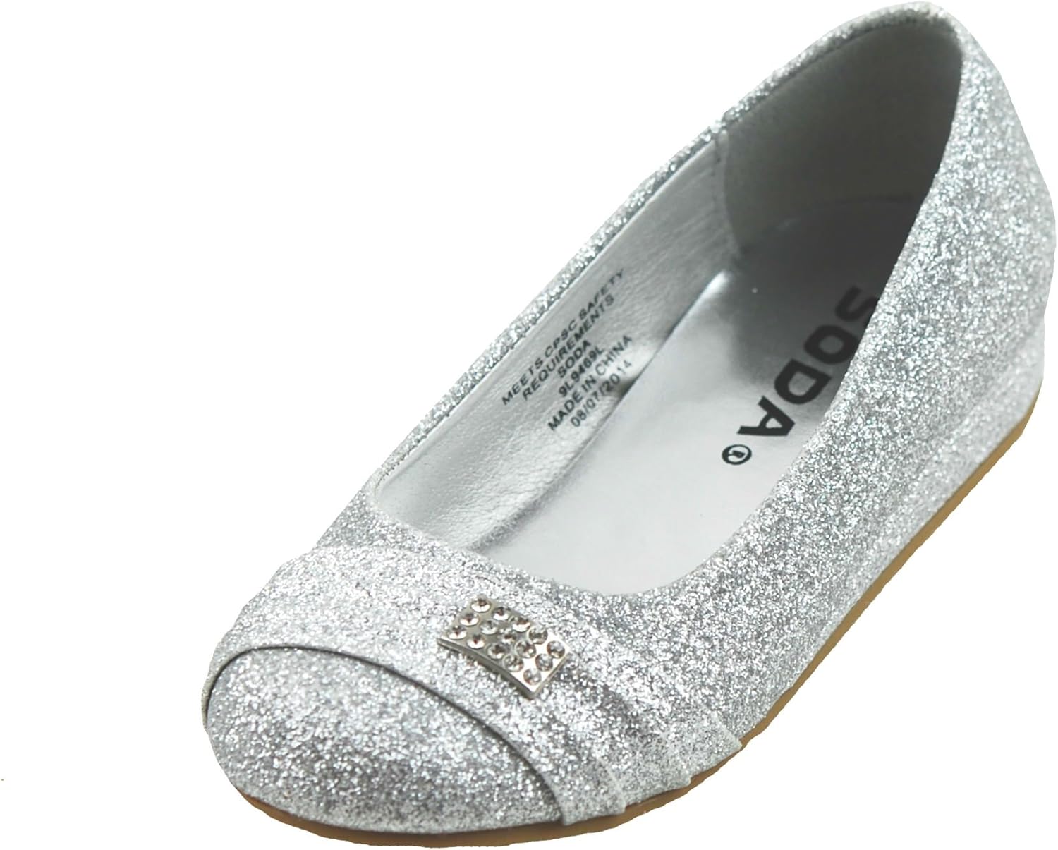 CC Foggy11 Little Girls Silver Glitter Sparkling Pageant