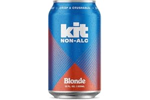 KIT NA BREWING Kit Non-Alc - Non-Alcoholic Craft Beer – Blonde 6pk Cans, 12 FL OZ, 4 Simple Ingredients – Gluten-Removed, Vegan Friendly, Dairy Free