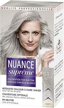 Schwarzkopf Nuance Suprême Coloration Cheveux Ton Sur Ton Gris Clair S1 Etui 60 Ml