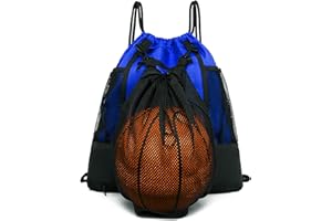KAEGREEL Drawstring Basketball Bags Detachable Mesh Bag for Kids Teens Adults, Multipurpose Backpack for Football Baseball