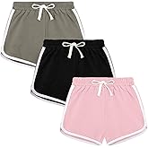 BOOPH 3Pc Girls Athletic Shorts Active Running Dolphin Shorts