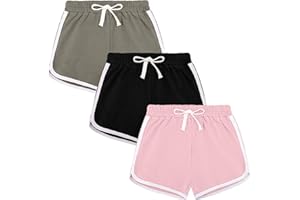 BOOPH 3Pc Girls Athletic Shorts Active Running Dolphin Shorts