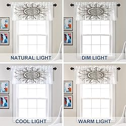 Batmerry White Black Sketch Sunflower Valance