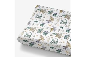 HawSkgFub Watercolor Cute Dragon Fairy Tale Changing Pad Cover for Baby Boy, Cloud Moon Star Dragons Egg Diaper Change Table Covers, Soft Stretchy Safe Snug Fitted Changing Mat Sheet Fit 32"/34" x 16"