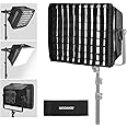 NEEWER Upgraded Softbox Diffuser for PL60C RGB LED Video Light Panel, 15.4"x12.6"/39x32cm Foldable with Grid/Bag/Blackout Hood, No Need to Remove Barndoors Quick Set Up for Portrait Soft Light, NS6S