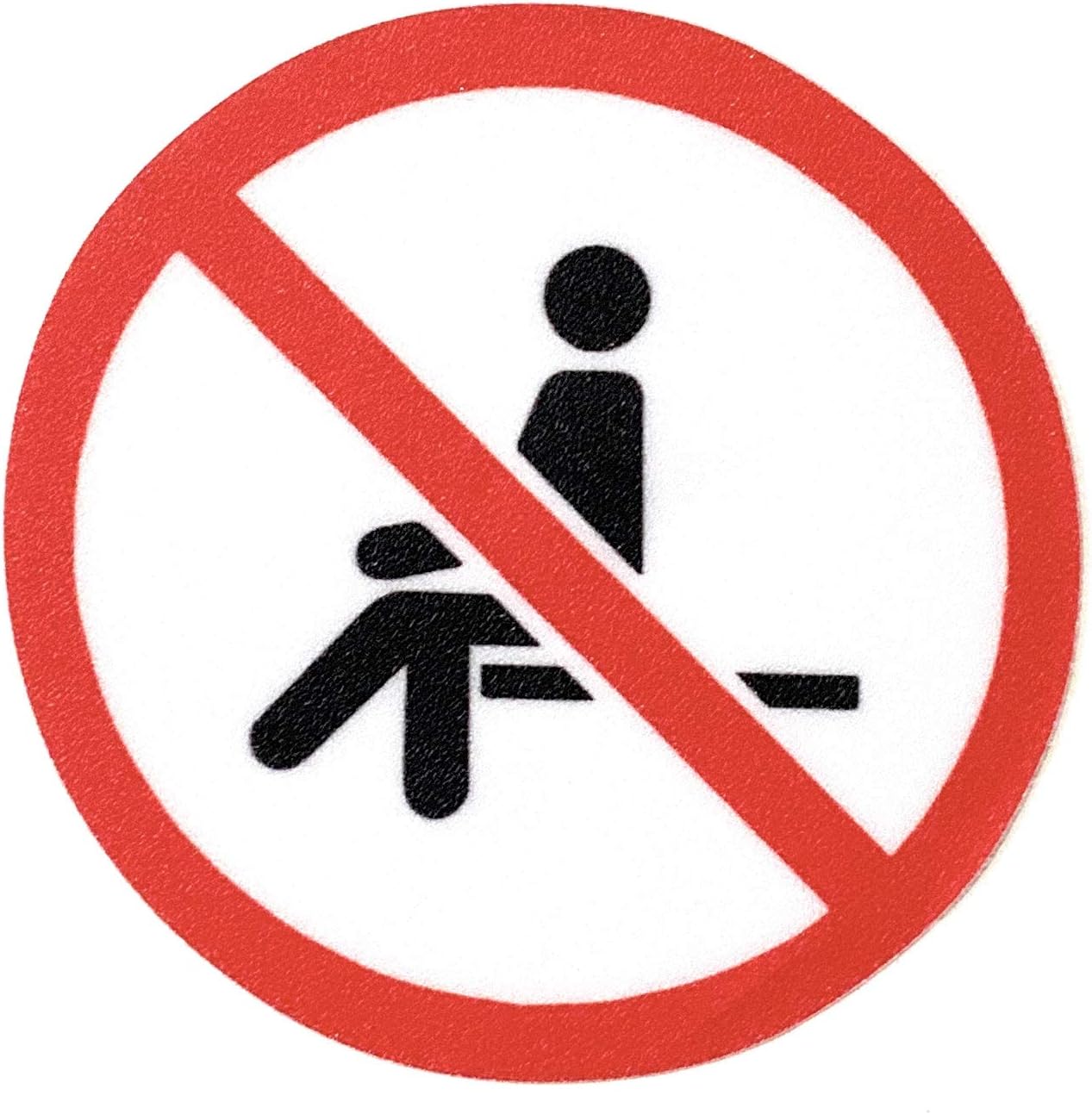 Prohibition Signs Do Not Sit Here Safety Sign Stickers,Warning Stickers Lables,Self Adhesive Vinyl,Safety Notice Caution Sign Decals 10cm Diameter (Pack of 3)