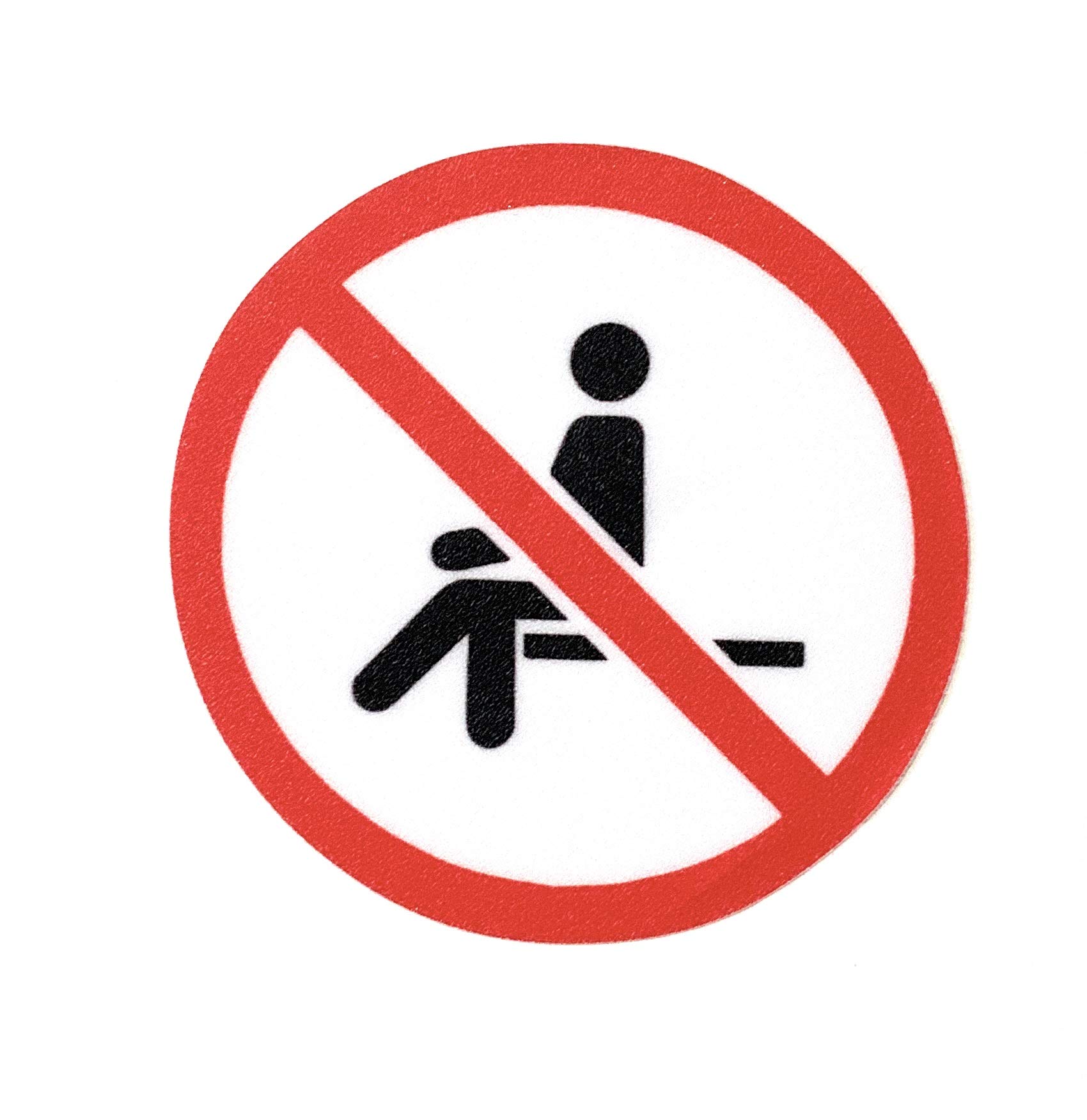 Prohibition Signs Do Not Sit Here Safety Sign Stickers,Warning Stickers Lables,Self Adhesive Vinyl,Safety Notice Caution Sign Decals 10cm Diameter (Pack of 3)