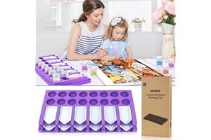 WJCJTJL Diamond Painting Accessories Tray Organizer, Art Painting Beads Sorting Storage containers, Diamond Art Tools Kits for Glitter Rhinestones/5D Diamond Embroidery/DIY Crafts (12 Slots Trays)