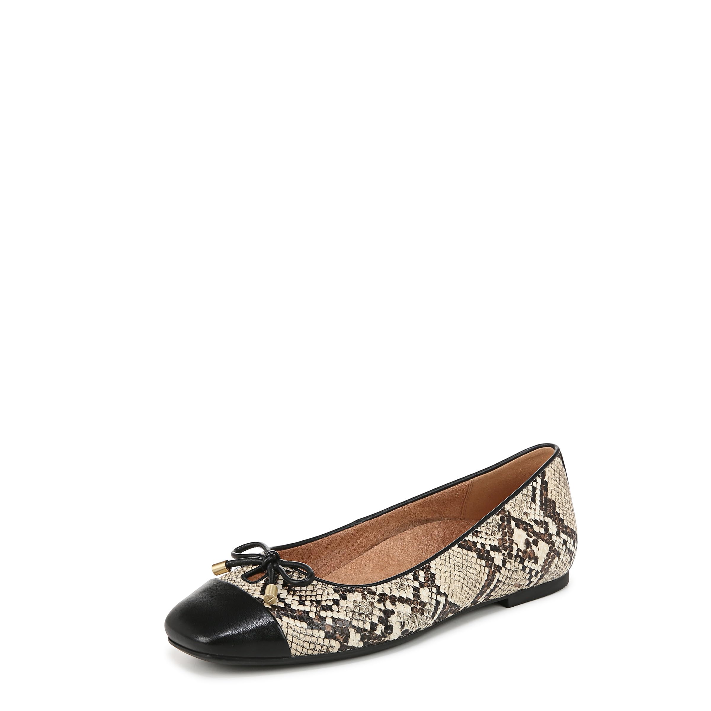 Vionic Women’s Klara Ballet Flat, Ivory Multi Leather, 9 Narrow