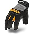 Ironclad Framer; Carpenter Work Gloves, Open Finger Dexterity, Performance Fit, Durable, Machine Washable, (1 Pair), FUG-04-L,Grey/Black