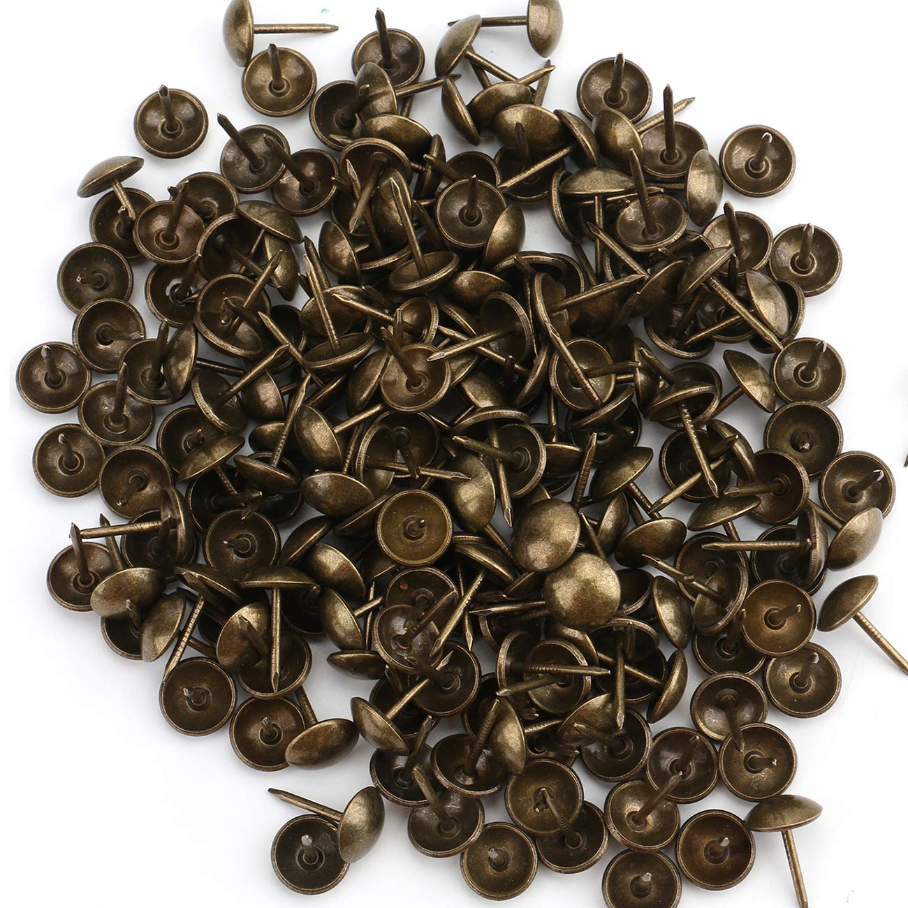 Kingrol 500 Pcs 11 mm Antique Upholstery Tacks Furniture Nails Pins Furniture Decorative Tacks for Sofa Chair Bed and Other Furniture - Bronze