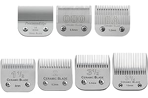 YAZIYIR 7 Packs Detachable Replacement Blades,Compatible with Andis/oster Classic 76/Star-Teq/Power-Teq/A5 Clipper,Cut Length 1/150"to 1/2"