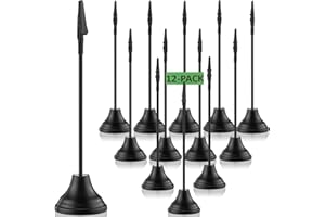 Skyygemm 12 Pcs Table Number Holders - 8 Inch Place Card Holders with Alligator Clip for Photos, Food Signs, Birthdays, Weddings (Black)