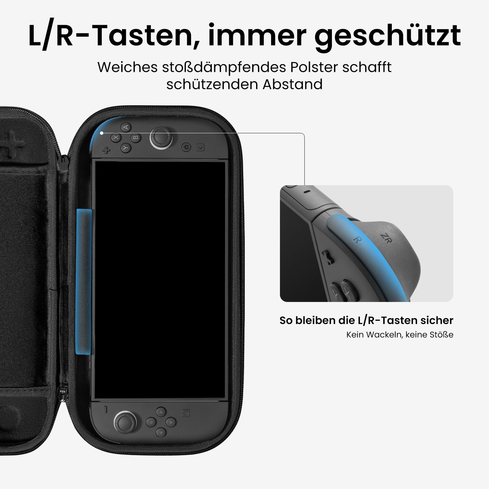 tomtoc Slim Tasche Kompatibel mit Nintendo Switch 2 (2025), Geruchlos Ultradünn Case für Konsole und 12 Spiele, Hartschalenetui Schutzhülle Tragetasche mit Original-Patent und Militärstandard-Schutz 5