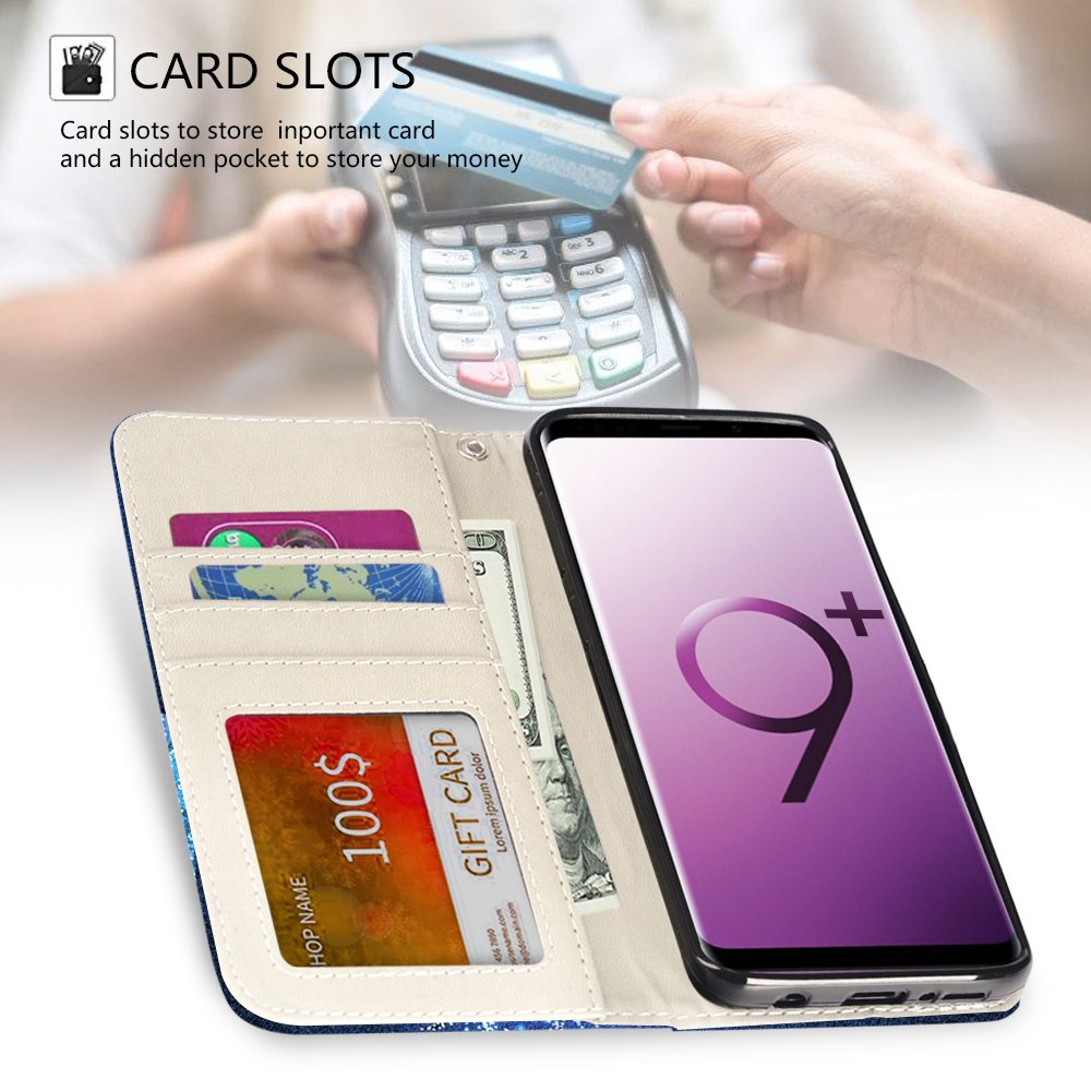 Galaxy S9 Plus Case, MagicSky Galaxy S9+ Wallet Case Folio Flip Premium PU Leather Case Cover with Card Holder Slot Pockets,Wrist Strap,Magnetic Closure For Samsung Galaxy S9 Plus, Believe in yourself