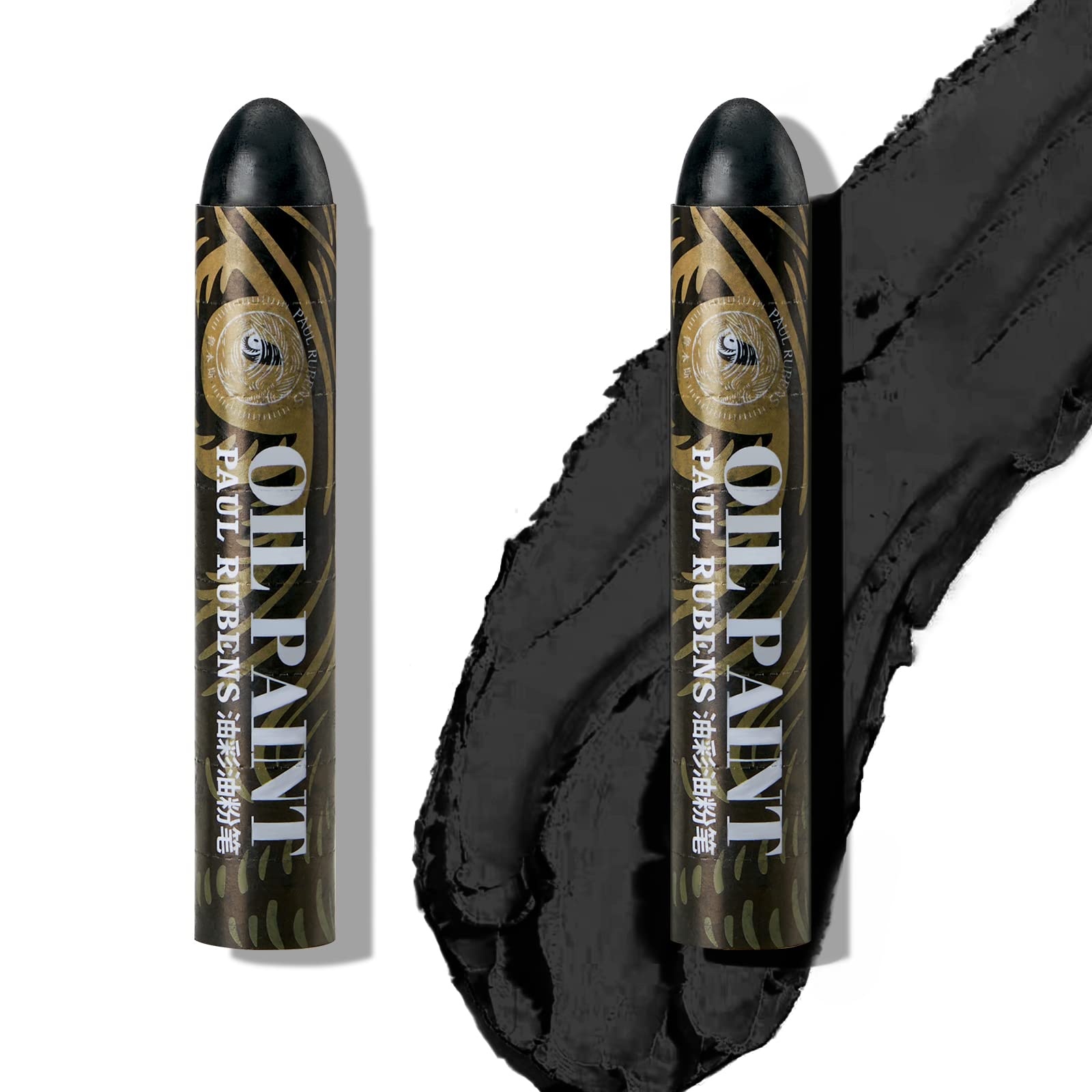 Paul Rubens HAIYA Grand Black Oil Pastels Pack of 2, 24ml Per Pack Artist Soft Oil Pastels Vibrant and Creamy, Pastels Art Supplies for Artists, Beginners, Students, Kids Art Painting Drawing