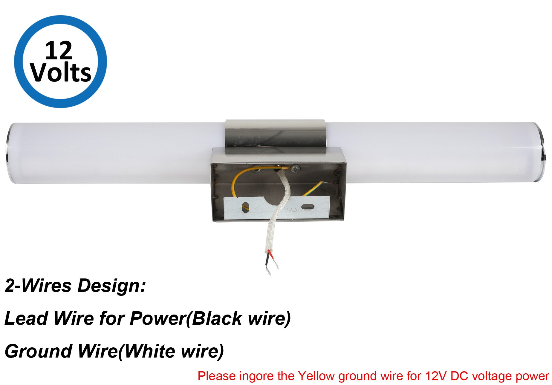 Facon 12V 16.7Inch 8W LED RV Vanity Lights Fixtures Wall Sconces Bathroom Mirror 2223465053413