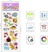Meafeng Animal Puffy Stickers Kids 52 Sheets 1100+ 3D Multicolor view 7
