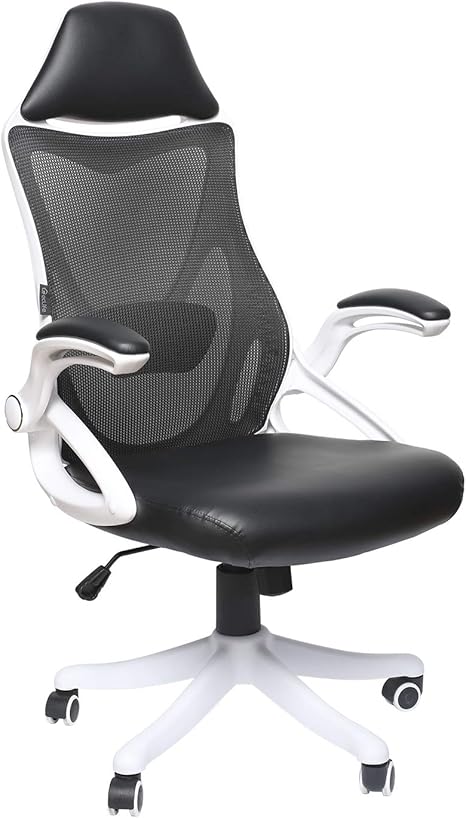 Amazon Com Eclife Office Chair High Back Computer Chair Desk Chair Ergonomics Mesh Chair Adjustable Height Task Chair Of D03 White Kitchen Dining