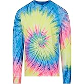 DARESAY Long Sleeve Tie Dye T-Shirt, for Men, Women and Teens (Up to 5XL)