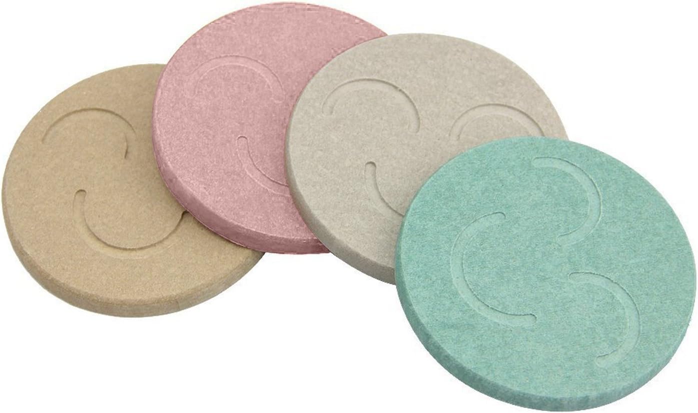 Homeweeks Diatomite Colorful Coasters Powerful Water Absorption To Protect Your Furniture Essential For House/Bar/Office (4 pack)(smile)