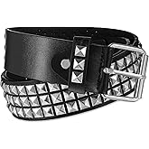 Sorcristy Black Studded Belt, Metal Punk Rock Rivet Belt with Bright Pyramid Studded, Y2k Accessories, Women Fashion Leather Belts, Ladies Belts for Jeans Dress Pants