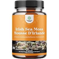 Irish Sea Moss Capsules 90ct – Premium Organic Seamoss Supplement with Burdock Root, Bladderwrack & BioPerine – Immune & Thyr