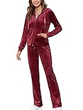 MessBebe Womens Velour Tracksuits Set Long Sleeve