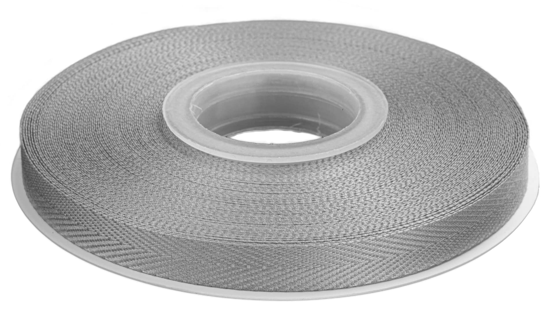 Joycrosso Herringbone Tape Twill Ribbon Soft Handle, Great for Gift Wrapping Craft Sewing, 9mm x 22 Meters - Silver