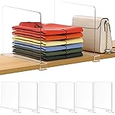 Famyards 6 Pack 12 Inches [Extra Tall Version] Clear Shelf Dividers for Organization, Acrylic Closet Shelf Vertical Shelves Organizer for Bedroom, Office and Kitchen