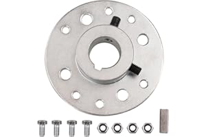 RUIQIMOTO Go Kart 1" Bore 1/4" Keyway Rear Steel Sprocket with Hardware for Predator 196cc 212cc GX160 GX200 6.5hp Go Kart Cart Silver Parts