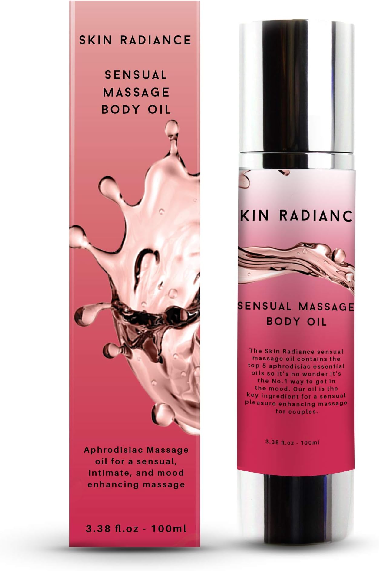 Premium Sensual Massage Oil - Professional Blend of Aphrodisiac & Aromatic Oils for a Sensual Massage for Couples - Perfect Gift Set for your Partner! Natural, Cruelty Free & Vegan - Made in UK