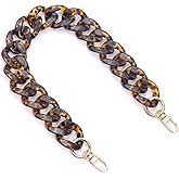 AUMEY Handbag Chain Straps Acrylic Purse Chain Strap Fashionable Replacement Purse Clutches Handles for Purse Handbags DIY Crafts, 19 inch of Each (MSL02- Leopard print)