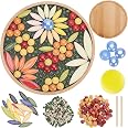 KDBDSYZB DIY Mosaic Coaster Kit - 6 Sets With Glass Tiles & Wooden Coasters, Craft Supplies For Adults