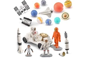 BRETOYIN 19PCS Planets Solar System Astronaut Figure Toy Children Solar Power Kit Space Exploration Spaceman Science Kit School Diorama Project for Kids Party Birthday Gift