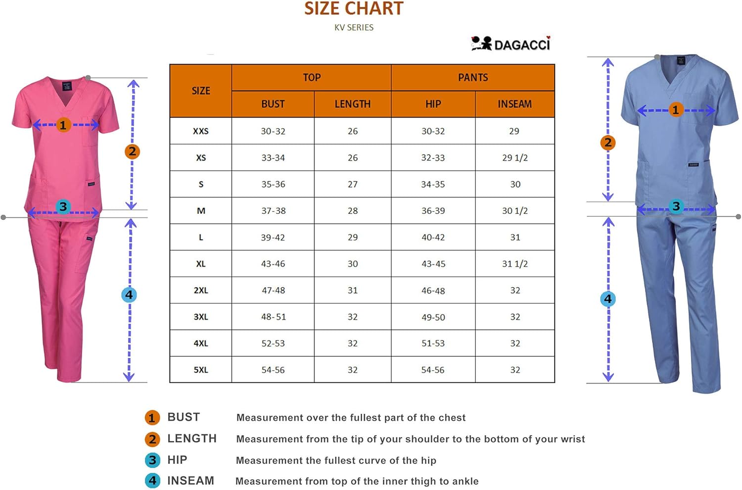 Dagacci Scrubs Medical Uniform Women and Man Scrubs Set Medical Scrubs Top and Pants: Medical Scrubs Apparel Sets: Clothing