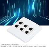 6 Port Cat 6 Ethernet Wall Plate Female to Female Detachable Jacks for Home Work view 3