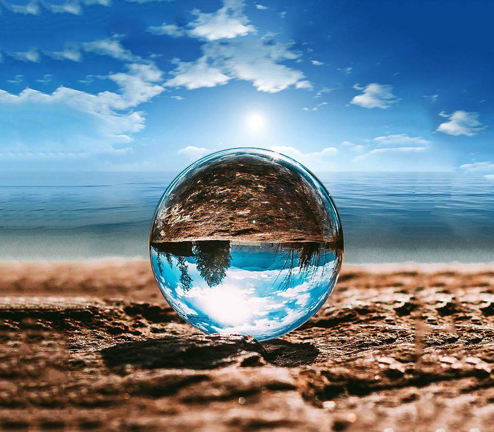 Photograph Lens Crystal Ball with Pouch, K9 Crystal Suncatchers Ball with Microfiber Pouch, Decorative and Photography Accessory (60mm with Pouch)