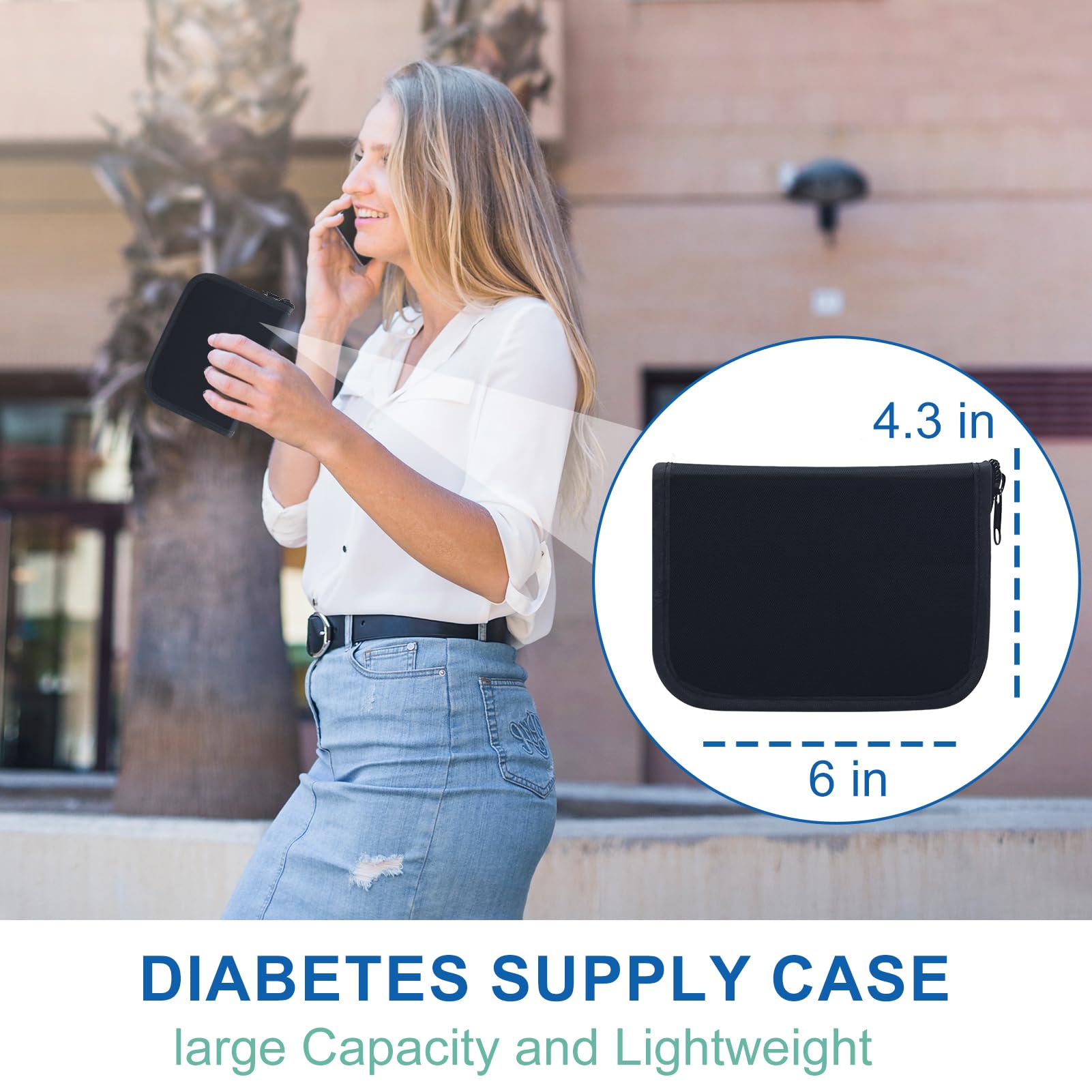 ICIMBI Diabetes Supply Case, Diabetic Organizer Carrying Case Kit, Portable Diabetes Testing Kit Case, Blood Glucose Meter Storage Bag