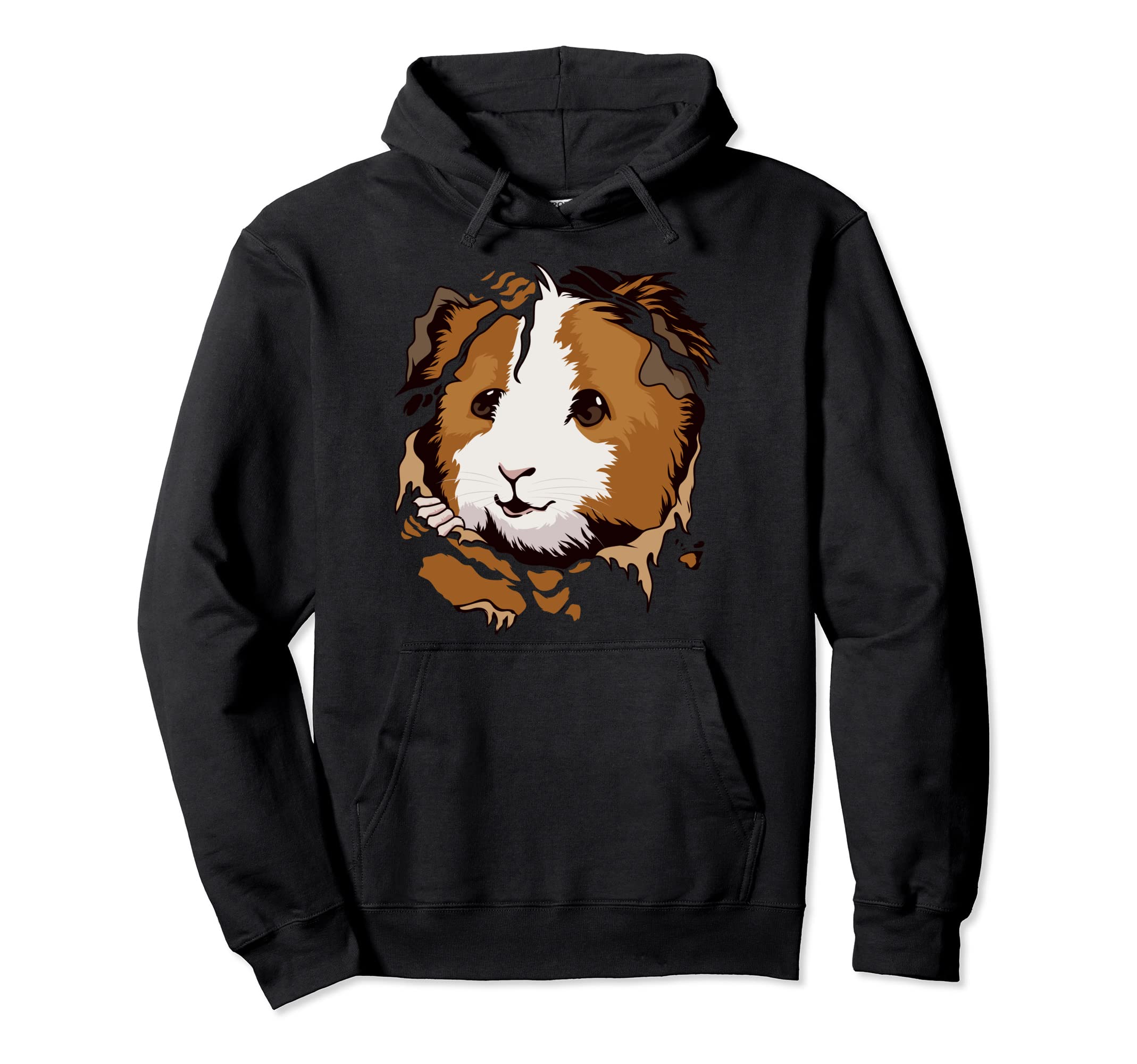 Guinea Pig Torn Clothes Ripped Ragged Cavy Outfit Guinea Pig Pullover Hoodie