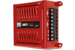 Banda Audioparts BD400.4RED Four Channel 4 x 100 Watt Rms Full Range Car Audio Amplfier 4 Ohms Bridged with Optional Use Low 