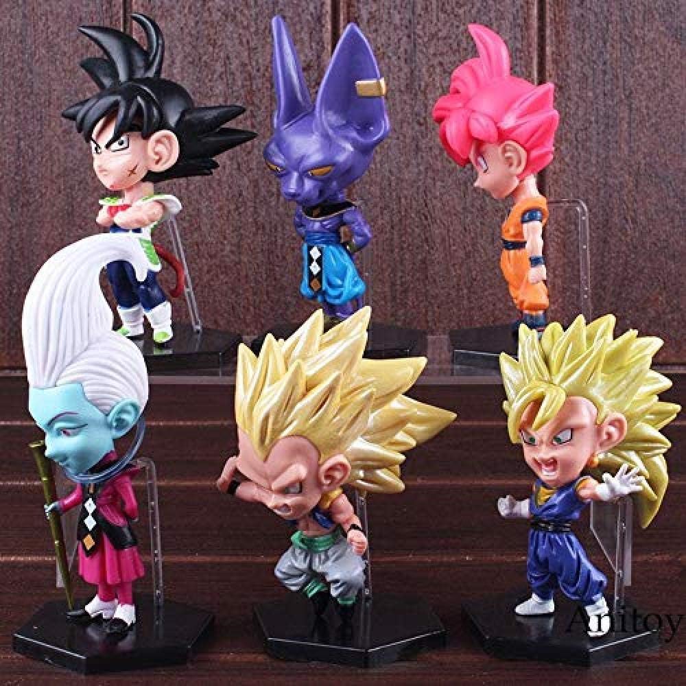Amazon 図ドラゴンボール超サイヤ人デュースーパーサイヤ人3孫悟空ローズピッコロbeerus魔人ブウアニメ置物ジュエ6pcs セット9 5センチメートルのb Gzzxw 置物 オブジェ オンライン通販