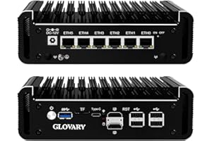 Glovary Firewall Mini PC Quad Core N150, DDR5 8GB RAM 128GB NVMe SSD, 6 x 2.5GbE i226V LAN Fanless Computer Hardware, Micro R