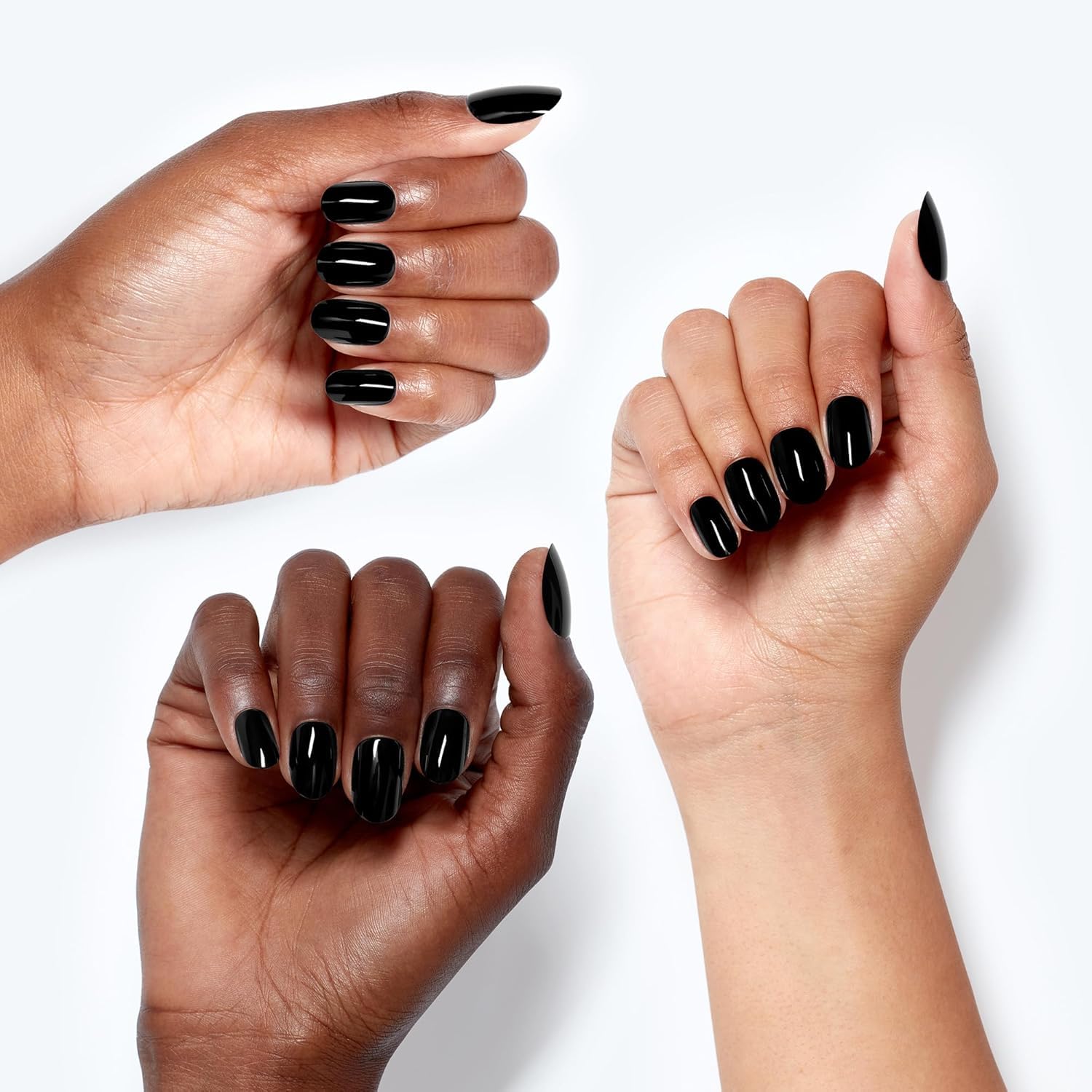 OPI xPRESS/ON Black Onyx | Dark Black Short Round Press On Nails | With Nail Glue | Long Lasting, Reusable, Non-damaging - Image 3